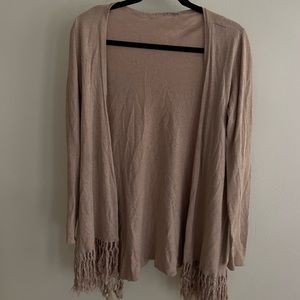 Banana Republic Beige Fringe Cardigan